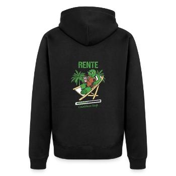 Pensionierung Rente Countdown Läuft Rente - Unisex Premium Bio Zip Hoodie - Schwarz - Hinten - Nico (187cm)