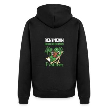 Pensionierung Rentnerin Nicht Mehr Problem Rente - Unisex Premium Bio Zip Hoodie - Schwarz - Hinten - Nico (187cm)