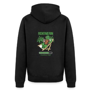 Pensionierung Rentnerin Countdown Läuft Rente - Unisex Premium Bio Zip Hoodie - Schwarz - Hinten - Nico (187cm)