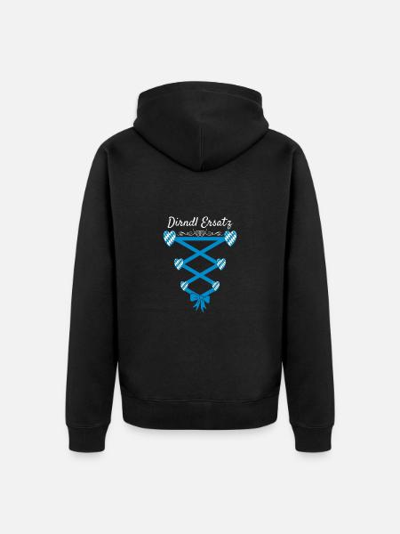 Volksfest Dirndl Ersatz - Unisex Premium Bio Zip Hoodie - Schwarz