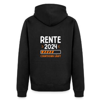 Countdown Läuft Rente 2024 - Unisex Premium Bio Zip Hoodie - Schwarz - Hinten - Nico (187cm)