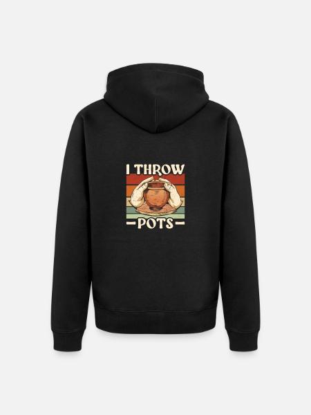 Pottery I Throw Pots Ceramics - Unisex Premium Organic Zip Hoodie - black