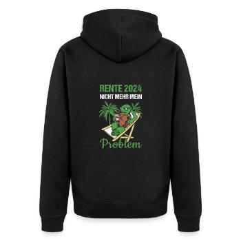 Rente 2024 Nicht Mehr Mein Problem Rente 2024 - Unisex Premium Bio Zip Hoodie - Schwarz - Hinten - Nico (187cm)