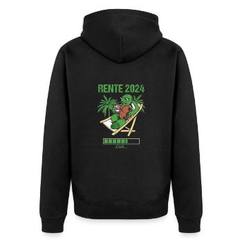Rente 2024 Lädt... Rente 2024 - Unisex Premium Bio Zip Hoodie - Schwarz - Hinten - Nico (187cm)