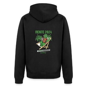 Rente 2024 Loading... Rente 2024 - Unisex Premium Bio Zip Hoodie - Schwarz - Hinten - Nico (187cm)