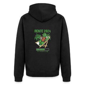 Rente 2024 Der Countdown Läuft Rente 2024 - Unisex Premium Bio Zip Hoodie - Schwarz - Hinten - Nico (187cm)
