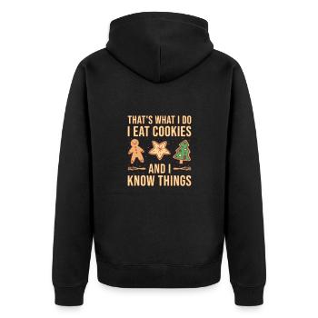 Baking I Love Cookies Cookie - Unisex Premium Bio Zip Hoodie - Schwarz - Hinten - Nico (187cm)