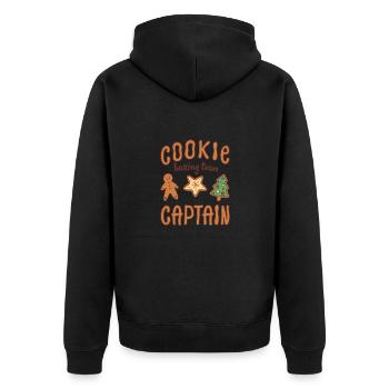 Cookie Baking Team Captain Cookie - Unisex Premium Bio Zip Hoodie - Schwarz - Hinten - Nico (187cm)