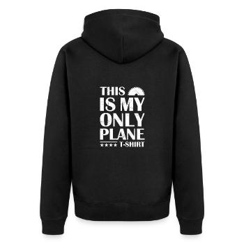 Carpenter This Is My Only Plane TShirt Woodworking - Unisex Premium Organic Zip Hoodie - black - Back - Nico (187cm)