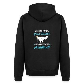 Hygienist Great Dental Assistant - Unisex Premium Bio Zip Hoodie - Schwarz - Hinten - Nico (187cm)
