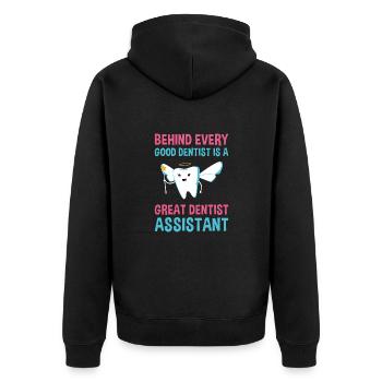 Hygiéniste Grande Assistante Dentaire - Veste à capuche bio Premium Unisexe - noir - Dos - Nico (187cm)