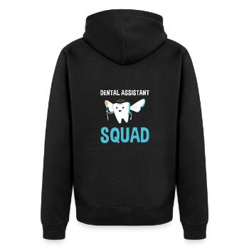 Hygienist Dental Assistant Squad Dental Assistant - Unisex Premium Bio Zip Hoodie - Schwarz - Hinten - Nico (187cm)