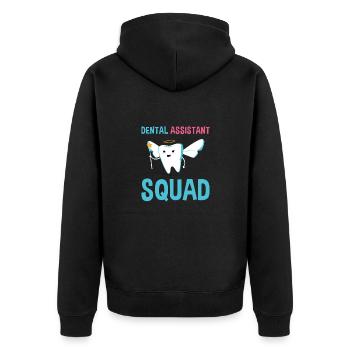 Hygienist Dental Assistant Squad Dental Assistant - Unisex Premium Bio Zip Hoodie - Schwarz - Hinten - Nico (187cm)