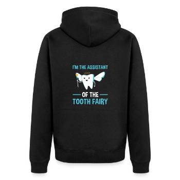 Assistant Of The Tooth Fairy Dental Assistant - Unisex Premium Bio Zip Hoodie - Schwarz - Hinten - Nico (187cm)