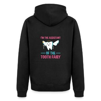 Assistant Of The Tooth Fairy Dental Assistant - Unisex Premium Bio Zip Hoodie - Schwarz - Hinten - Nico (187cm)