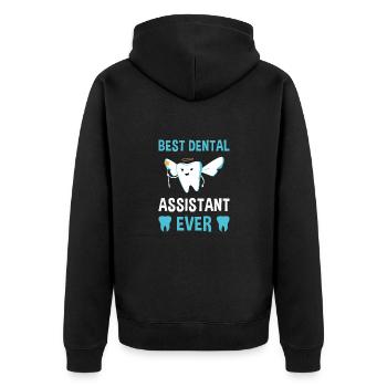 Best Dental Assistant Ever Dental Assistant - Unisex Premium Bio Zip Hoodie - Schwarz - Hinten - Nico (187cm)