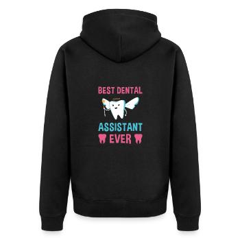 Best Dental Assistant Ever Dental Assistant - Unisex Premium Bio Zip Hoodie - Schwarz - Hinten - Nico (187cm)