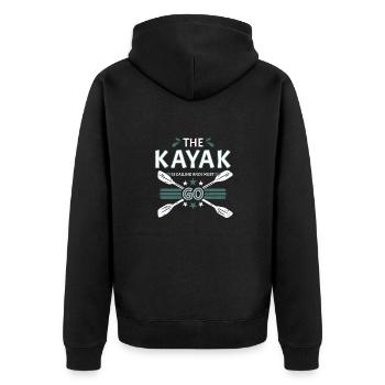 Kayak Is Calling And I Must Go Whitewater Kayaking - Unisex Premium Bio Zip Hoodie - Schwarz - Hinten - Nico (187cm)