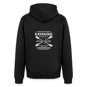 Je ne vais pas en kayak en eau vive Kayak - Veste à capuche bio Premium Unisexe - noir - Dos - Nico (187cm)