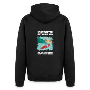 Papa kayak d’eau vive comme un papa normal - Veste à capuche bio Premium Unisexe - noir - Dos - Nico (187cm)