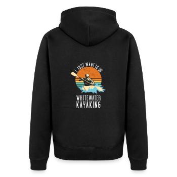 Just Want Whitewater Kayaking And Hang Out My Dog - Unisex Premium Bio Zip Hoodie - Schwarz - Hinten - Nico (187cm)