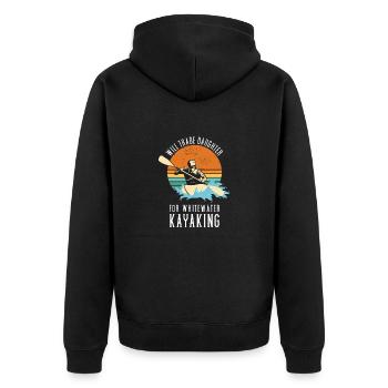 Will Trade Daughter For Whitewater Kayaking - Unisex Premium Bio Zip Hoodie - Schwarz - Hinten - Nico (187cm)