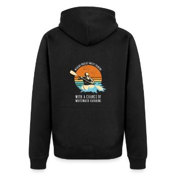 Weekend Forecast Drinking And Whitewater Kayaking - Unisex Premium Bio Zip Hoodie - Schwarz - Hinten - Nico (187cm)
