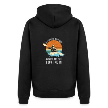 If It Involves Whitewater Kayaking And Cats - Unisex Premium Organic Zip Hoodie - black - Back - Nico (187cm)