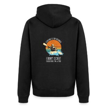 Scouting Is For Beginners Whitewater Kayaking - Unisex Premium Organic Zip Hoodie - black - Back - Nico (187cm)
