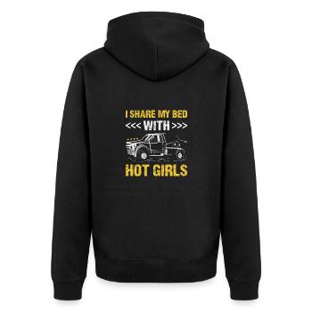 Je partage mon lit avec hot girls opérateur de dépanneuse - Veste à capuche bio Premium Unisexe - noir - Dos - Nico (187cm)