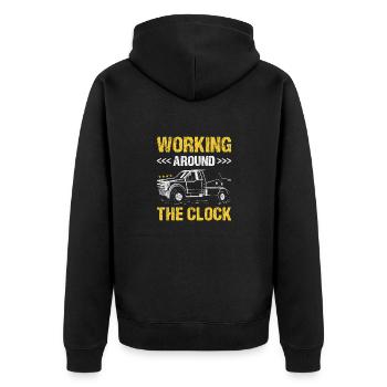 Travailler jour et nuit Opérateur de dépanneuse - Veste à capuche bio Premium Unisexe - noir - Dos - Nico (187cm)