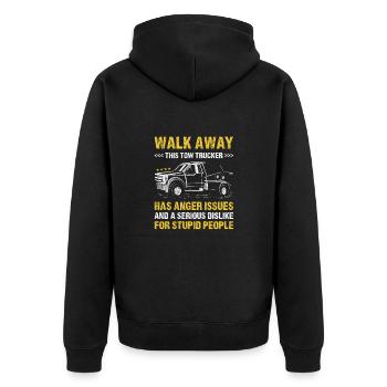 Walk Away Serious Dislike For Stupid People - Unisex Premium Organic Zip Hoodie - black - Back - Nico (187cm)