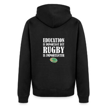 Mais le rugby est plus important Irlande Rugby - Veste à capuche bio Premium Unisexe - noir - Dos - Nico (187cm)