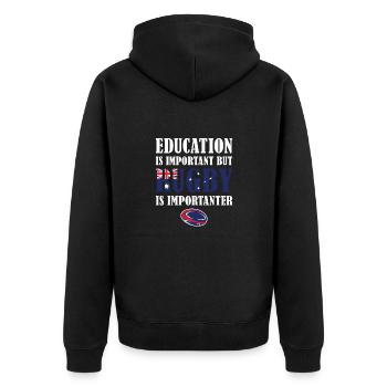 But Rugby Is Importanter Australia Rugby - Unisex Premium Organic Zip Hoodie - black - Back - Nico (187cm)