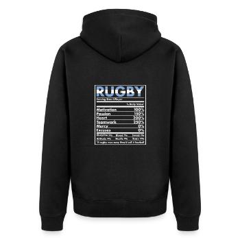 Nutrition Argentina Rugby - Unisex Premium Bio Zip Hoodie - Schwarz - Hinten - Nico (187cm)