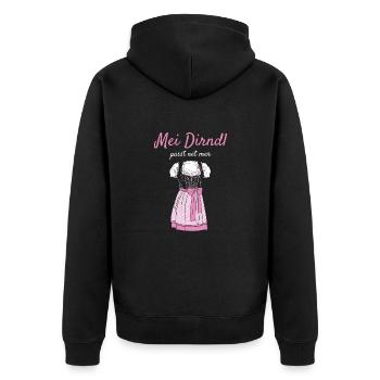 Volksfest mei dirndl fits net mer dirndl remplacement - Veste à capuche bio Premium Unisexe - noir - Dos - Nico (187cm)