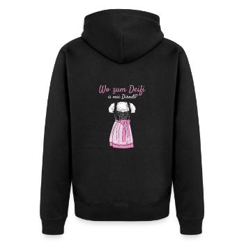 Volksfest Wo Zum Deifi Is Mei Dirndl Dirndl Ersatz - Veste à capuche bio Premium Unisexe - noir - Dos - Nico (187cm)