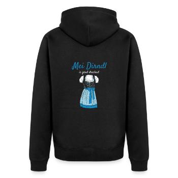 Volksfest mei dirndl is grod deckad dirndl ersatz - Veste à capuche bio Premium Unisexe - noir - Dos - Nico (187cm)