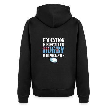 Mais le rugby est plus important Rugby fidjien - Veste à capuche bio Premium Unisexe - noir - Dos - Nico (187cm)