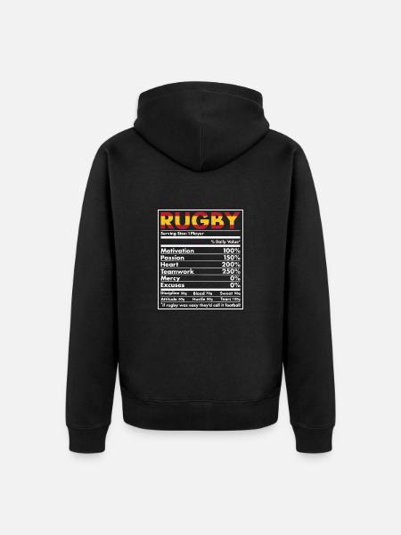 Nutrition Spain Rugby - Unisex Premium Organic Zip Hoodie - black