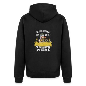 Dans les rues, je suis mignon dans les champs que je photographie - Veste à capuche bio Premium Unisexe - noir - Dos - Nico (187cm)