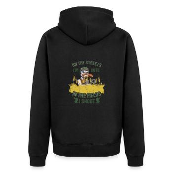 Dans les rues, je suis mignon dans les champs que je photographie - Veste à capuche bio Premium Unisexe - noir - Dos - Nico (187cm)