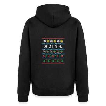 Sport X-Mas Christmas Cricket - Unisex Premium Bio Zip Hoodie - Schwarz - Hinten - Nico (187cm)