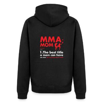 Sport Mom Definition MMA - Unisex Premium Bio Zip Hoodie - Schwarz - Hinten - Nico (187cm)
