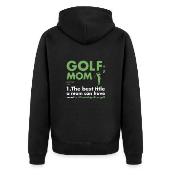 Sport Mom Definition Golf - Unisex Premium Bio Zip Hoodie - Schwarz - Hinten - Nico (187cm)