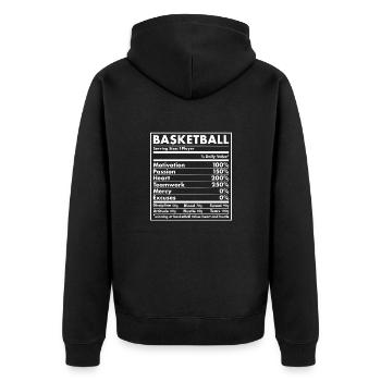 Sports Nutrition Basketball - Unisex Premium Organic Zip Hoodie - black - Back - Nico (187cm)