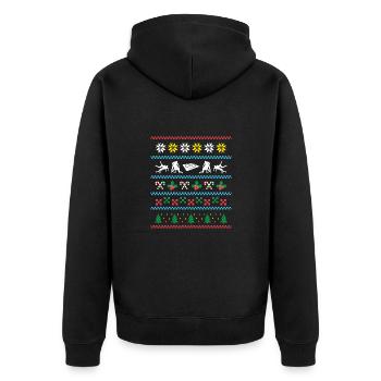 Sport X-Mas Christmas Wrestling - Unisex Premium Bio Zip Hoodie - Schwarz - Hinten - Nico (187cm)