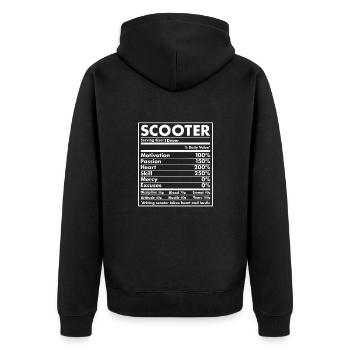 Sport Nutrition Scooter - Unisex Premium Bio Zip Hoodie - Schwarz - Hinten - Nico (187cm)
