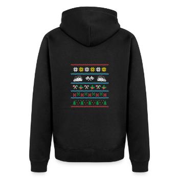 Sport X-Mas Christmas Drifting - Unisex Premium Bio Zip Hoodie - Schwarz - Hinten - Nico (187cm)