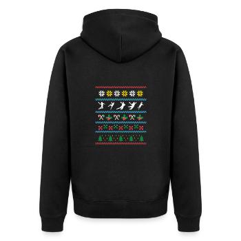Sport X-Mas Christmas Handball - Unisex Premium Bio Zip Hoodie - Schwarz - Hinten - Nico (187cm)